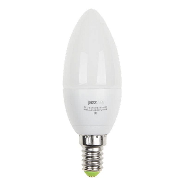 Лампа LED E14  C37 5W/830 230V свеча матовая 400Lm JAZZWAY